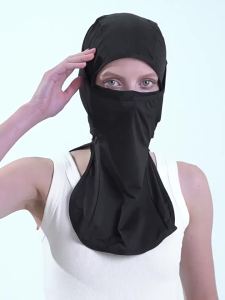 Sun Protection Cycling Face Mask Ice Silk Full Face Neck Cover Windproof Head Cover with Exposed Mouth Nose for Outdoor