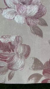 Wallpaper Premium Motif Bunga Lavender Aksen Gliter Modern Design Teksture Embossed Terbaik