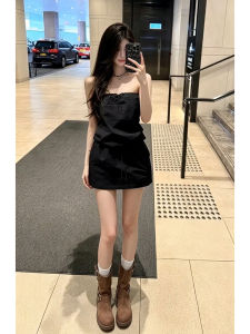 NIUVIES | Black Strapless Summer Mini Dress