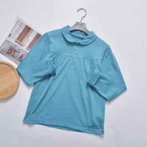 เสื้อยืดแขนยาวผ้าฝ้ายแท้สําหรับเด็กผู้หญิงข้อเสนอพิเศษฤดูใบไม้ผลิฤดูใบไม้ร่วงปกคอกลมสไตล์ญี่ปุ่นชุดนักเรียน