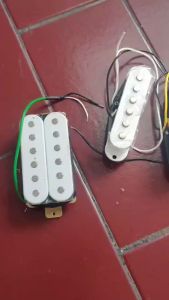 Pickup Gitar Guitar Humbucker HSS H-S-S Putih White Set