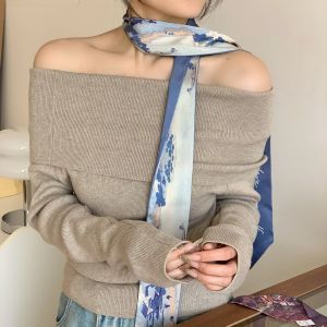 XUANXUAN | Elegant Chinese Style Long Scarf Womens Necktie Silk Scarf Double-sided Polyester Fiber Summer Fashion Accessory 2025 New Design
