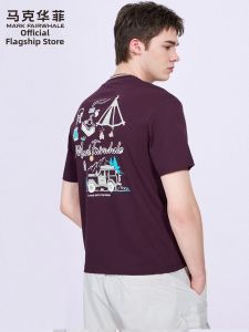 Mark Fairwhale | Breathable Round Neck Short Sleeve T-Shirt For Men Summer Trend Embroidery