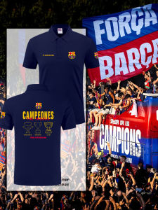 เสื้อยืดคอโปโลแขนสั้นทรงปกติสำหรับผู้ชาย ฤดูร้อน 2025 คอกลม สีพื้น เสื้อยืดคอโปโลสไตล์บาร์เซโลนา 3 ถ้วย เสื้อโปโลทรงปกติสำหรับผู้ชาย