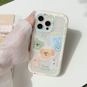 Cute Dopaamine Dog Acrylic Cream Phone Case with Stand Protection for Apple 17promax iPhone 16promax Small Niche 14pro with Bracket Hand Rope