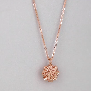 Chow Sang Sang 周生生 Minty Collection 18K Rose Gold Snowflake Necklace 45cm 91599N