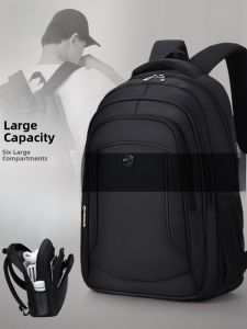 HuiLi Mens Large Capacity Backpack Double Shoulder Travel Bag Durable Business Trip Computer Bag Casual Simple Style Oxford Cloth