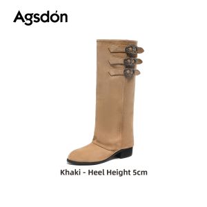 Agsdon | Womens Tall Boots French Pointed Toe Wrinkle Cuff Matching Style 2026 New Fall