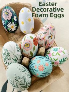 XIAOXIONGJIA | Easter DIY Craft Material Kit Polystyrene Foam Eggs