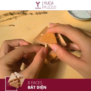 Đồ chơi khóa gỗ 8 Faces - Eight Faces Yuca Puzzle - Bát diện Thử thách giải đố thông minh Hack não Trí tuệ Đồ chơi Tư duy Xếp hình 3D