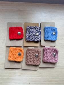 Crochet cable organizer holder phone accessories | 2 pcs random | magnet button | earphone USB cord cable