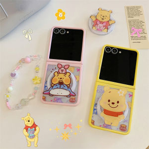 Cartoon Winnie the Pooh Magnetic Absorption Phone Case Flip Cover for ZFlip7 Flip6/5 Protective Shell for Xiaomi MIXFlip2 Huawei Pocket2 Cute Womens Style