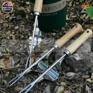 Stainless Steel Grass Puller Hand Garden Weed Plant Fork Digger Trimmer Prying Tool Alat Penarik Gali Akar Rumput