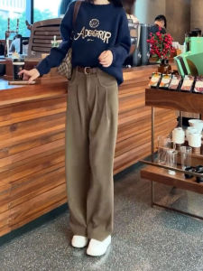 MANMI | American Retro Casual Pants Brown Slim and Loose