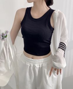 Yolo cổ tròn vest với đệm mỏng sợi đàn hồi chống nhìn trộm Tank Top