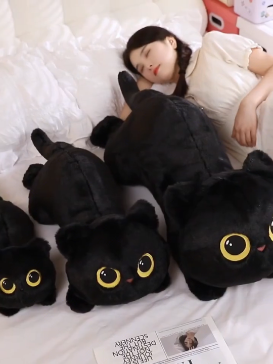 SKISOPGO หมอนกอดแมวนอน น่ารักมาก! ตุ๊กตาแมวยาว เนียนนุ่ม สบายตัว หนีบขา ...