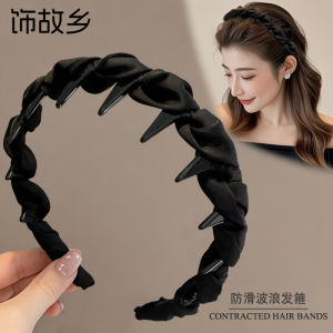 Black High Top Hairband Womens Style 2025 New Daily Outdoor Wear Wash Face Hairband Anti-Slip Hair Accessories