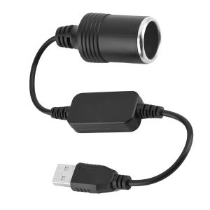 USB Port to 12V Car Cigarette Lighter Socket Female Converter Adapter Cord