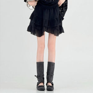 Shalldoer | Váy ngắn chữ A xếp ly thêu màu trơn cạp cao phong cách Pháp thanh lịch mùa hè thường ngày cho nữ váy ngắn mùa hè