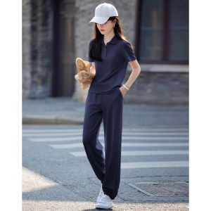 MOHANYIMEI | Summer Casual and Comfortable Womens Polo T-Shirt and Jogger Pants Set