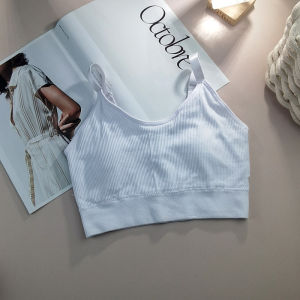 Rabbit Ears Thin Padded Cup Girl Beauty Back Underwear Womens Camisole Bra Integrated High School Student Big Chest Wrapped Chest Summer