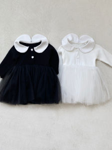 Lace Collar Infant Ballet Mesh Dress Onesie