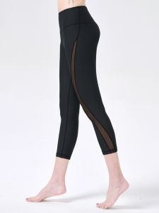 กางเกงโยคะเอวสูงสำหรับผู้หญิง กางเกงออกกำลังกายฟิตเนส กางเกงวิ่งแห้งเร็ว กางเกงขายาว 7 ฟุต ผ้าโพลีเอสเตอร์ ระบายอากาศได้ดี ดูดซับเหงื่อ แห้งเร็ว ยืดหยุ่นสูง