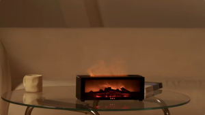 Creative Fireplace Air Humidifier Flame Essential Oil Diffuser Aroma Humidifier LED Light Remote Control Pelembap Udara Aromatherapy Diffuser