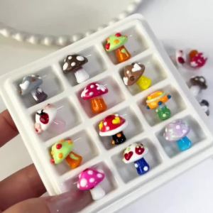 3-10Pcs 17x16mm Cute Mushroom Glass Beads Loose Beads Decor  for DIY Bracelet Necklace Handmade Jewelry Making Craft Supplies