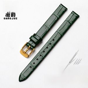 GANG JUE | Original Soft Female Leather Watch Band Pin Buckle Waterproof Suitable For Ck Utilitarian Thin Medium Glossy Watch Straps