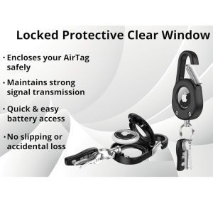 Clear Window Key Ring Holder for AirTag Protective Case Simple Design Digital Accessories Keychain without Brand Registration