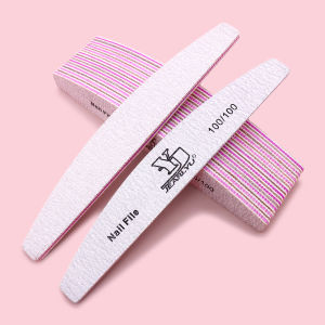 10 ชิ้น/กล่องเล็บมืออาชีพชุด 80 100 150 180 240 ตะไบเล็บกรวดดวงจันทร์สไตล์เล็บมะนาวเล็บไฟล์บัฟเฟอร์เครื่องมือ