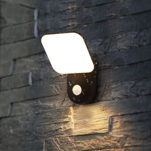 Seville 12W Outdoor LED Wall Light Waterproof IP65 with Motion Sensor Indoor Wall Lamp PIR 10 Watts for Balcony Corridor Garden Porch Street