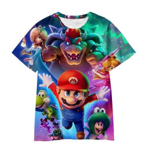 Bandai | Áo Thun In Hình 3D Bandai Mario & Luigi Cho Bé Trai Thoải Mái Thoáng Khí Nhanh Khô Dạo Phố Họa Tiết Hoạt Hình Tất Cả Các Mùa Đa Năng
