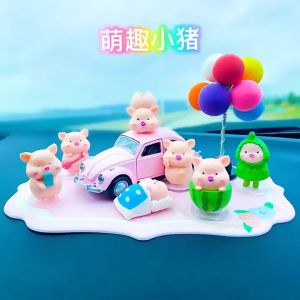 Phụ Kiện Trang Trí Ô Tô Set 7 Chú Heo Con Dễ Thương Bàn Làm Việc Phòng Khách Xe Hơi