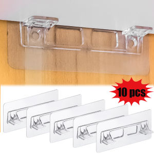 10/5 Pcs No-Punch Closet Partition Tray Shelf Support Adhesive Pegs Closet Partition Bracket Cabinet Support Clips Wall Hanger Sticker For Kitchen Bathroom