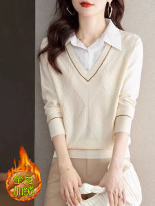 Fashionable Knitted Long Sleeve Shirt Ladies Base Layer Top Spring 2025 Commute Style Polo Collar Non-Shrinking Regular Length