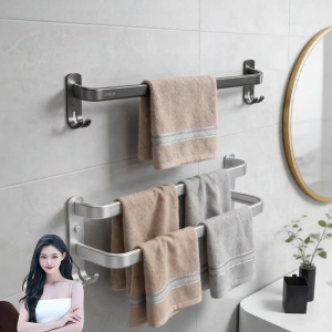 JOMOO | Giá Treo Khăn Tắm Gắn Tường Không Cần Khoan Đôi Thanh