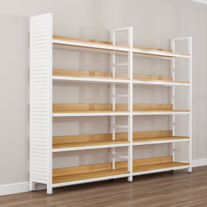 Multi-Layer Floor-Standing Childrens Storage Rack Wall-Mounted Shelf Home Use Bookcase Hole Board Organizer Rack Rectangular Shape