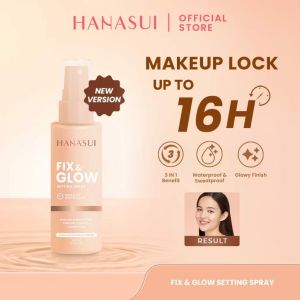 Hanasui Fix & Glow Setting Spray Primer Lock Make Up Mengunci Makeup Wajah