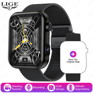 LIGE 2025 New 512MB Camera Smartwatch 1.91" HD Wireless Call Video Sound Recording Sports Waterproof Smart Watch For Android iOS