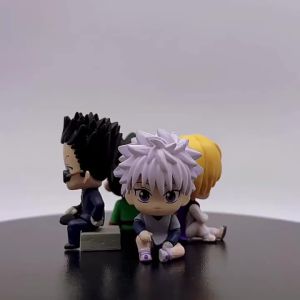 Bandai | Bộ Tượng Nhỏ Anime Hunter X Hunter Chibi 4 Món Dễ Thương Gon Killua Kurapika Leorio Ngồi Mô Hình PVC Đồ Trang Trí Bàn Làm Việc Đồ Chơi Dạng Viên Nang Quà Tặng Cho Người Hâm Mộ
