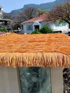 Hawaiian Decor Mexican Palm Thatch Simulation Straw Rug Mat Self-Made Straw Roof Thatch Panel Palm Thatch Roll Simulation Decoration Equipment