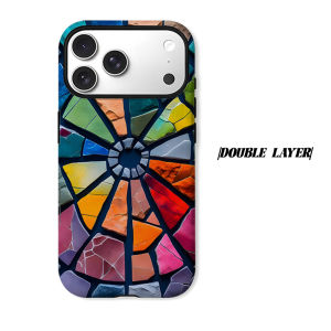 BILIBILI | Color Stone Mosaic Phone Case for iPhone 18 17 16 15 14 13 12 11 Air Pro Max Plus Double-layer Cover