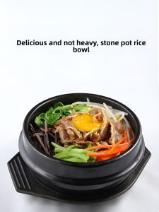 Korean Style Stone Pot for Rice Stir-Fry Steamed Egg Soup Ginseng Chicken Soup Durable Ceramic Cooking Utensil with High Temperature Resistance