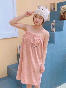 Cute Cat Pattern Wearable Soft Coral Fleece Towel