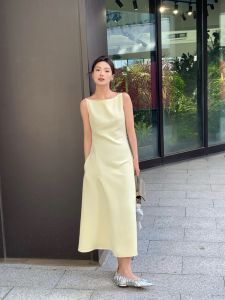 Elegant Pure Cotton Asymmetrical Design French Style One Shoulder Womens Dress Spring Summer A-Line Long Dress Casual Commute