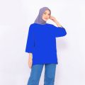 Kaos Wanita Oversized Lengan 7/8 LD 130 hijab Jumbo basic korean stlye  ukuran M,L,XL,XXL Baju Basic oversize katun combed 24s TEBALL. 