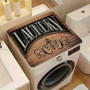 VIKAMA Vintage Industrial Style LAUNDRY Floor Mat Quick Drying Dirty Resistant Kitchen Dining Room Laundry Room