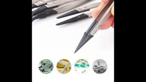 1-5PC Watch Hands Installation Work Tweezers Straight Elbow Handle Stainless Antistatic Plastic Tweezers ESD-259 ESD-259A ESD-7A
